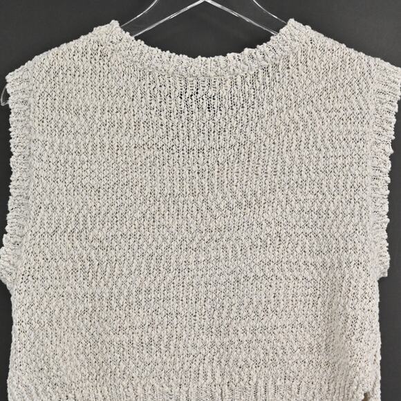 PHILLIP LIM Sweater Womens Size XS Linen Blend Knit Sleeveless Neutral Granola - Picture 5 of 10